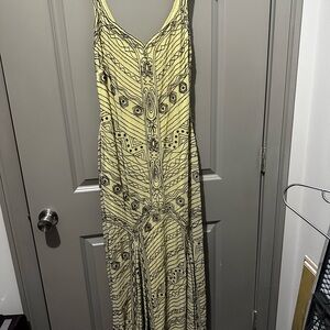 Yellow and Black Patterned Maxi Dress